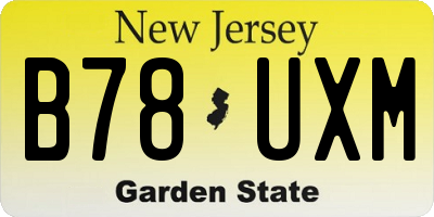 NJ license plate B78UXM