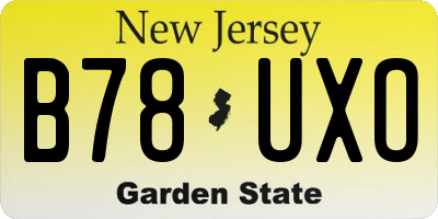 NJ license plate B78UXO