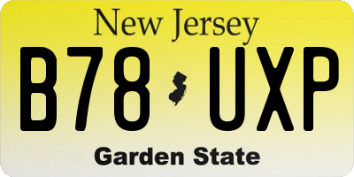 NJ license plate B78UXP