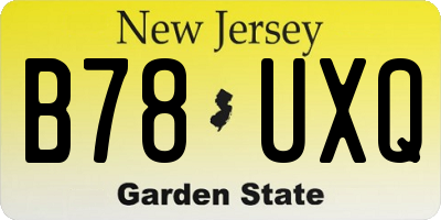 NJ license plate B78UXQ