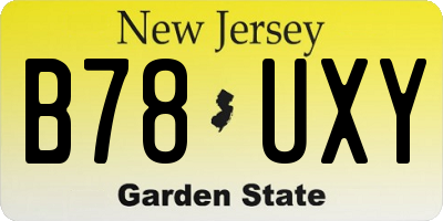 NJ license plate B78UXY