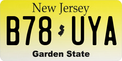 NJ license plate B78UYA