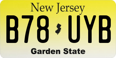NJ license plate B78UYB
