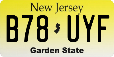 NJ license plate B78UYF