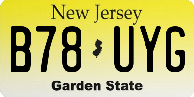 NJ license plate B78UYG