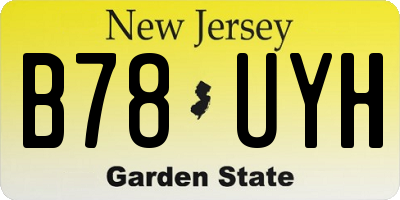 NJ license plate B78UYH