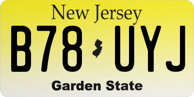 NJ license plate B78UYJ