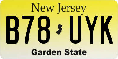 NJ license plate B78UYK