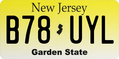 NJ license plate B78UYL