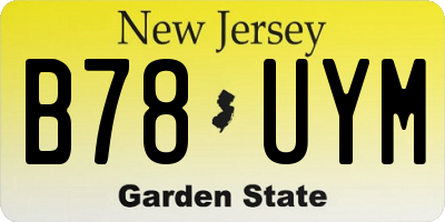 NJ license plate B78UYM