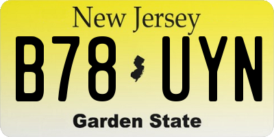 NJ license plate B78UYN
