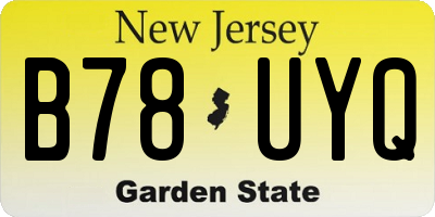 NJ license plate B78UYQ
