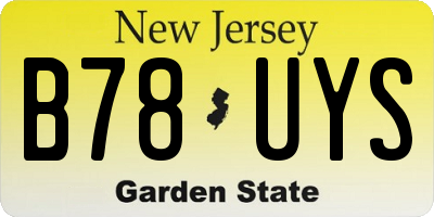 NJ license plate B78UYS