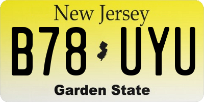 NJ license plate B78UYU