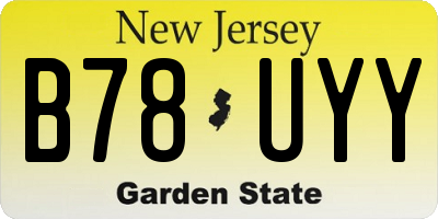 NJ license plate B78UYY