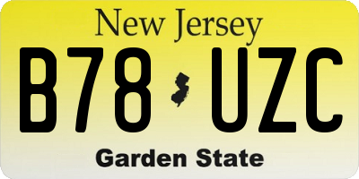 NJ license plate B78UZC