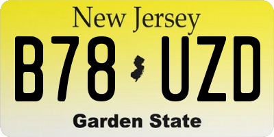 NJ license plate B78UZD