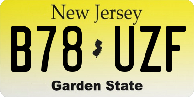 NJ license plate B78UZF