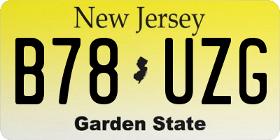 NJ license plate B78UZG