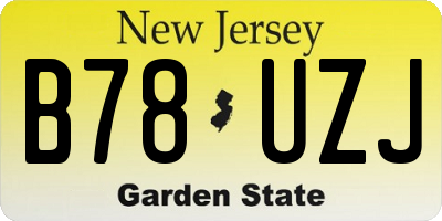 NJ license plate B78UZJ