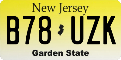 NJ license plate B78UZK