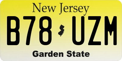 NJ license plate B78UZM