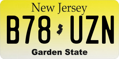 NJ license plate B78UZN
