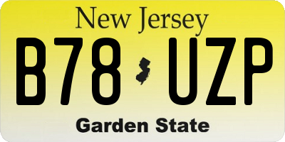 NJ license plate B78UZP