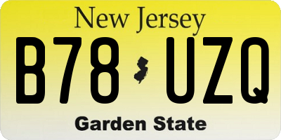 NJ license plate B78UZQ