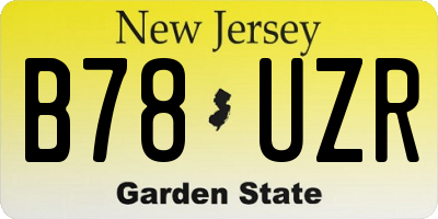 NJ license plate B78UZR