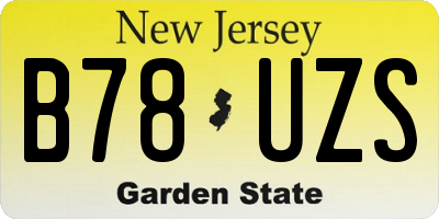NJ license plate B78UZS