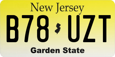 NJ license plate B78UZT
