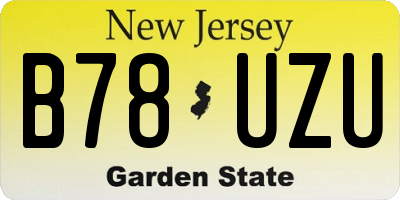 NJ license plate B78UZU