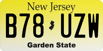 NJ license plate B78UZW