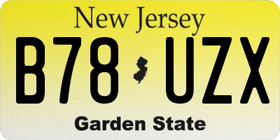 NJ license plate B78UZX