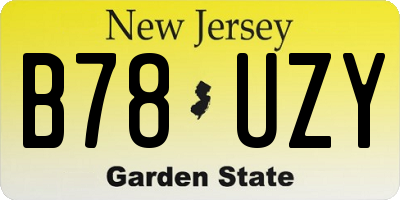 NJ license plate B78UZY