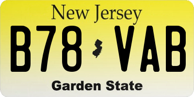 NJ license plate B78VAB