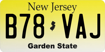 NJ license plate B78VAJ