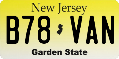 NJ license plate B78VAN