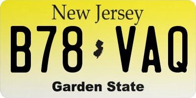 NJ license plate B78VAQ