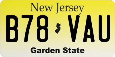 NJ license plate B78VAU