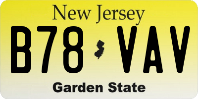 NJ license plate B78VAV