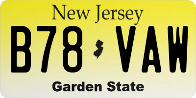 NJ license plate B78VAW