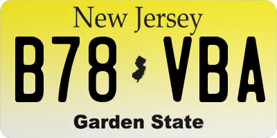 NJ license plate B78VBA
