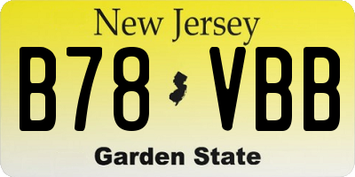 NJ license plate B78VBB