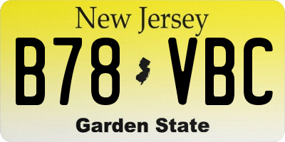NJ license plate B78VBC