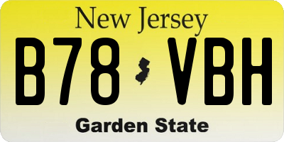NJ license plate B78VBH