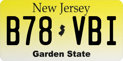 NJ license plate B78VBI