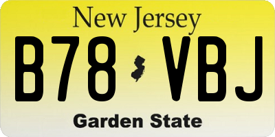 NJ license plate B78VBJ