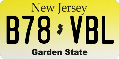 NJ license plate B78VBL